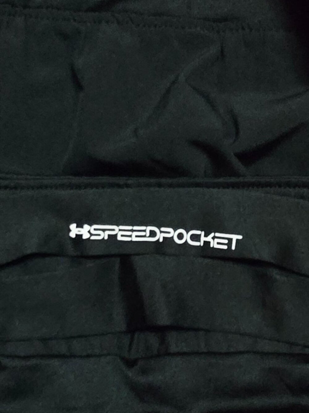 EUC Under Armour Women's Black Running Shorts Built-In Panties Fitted Large Poly - Picture 8 of 13